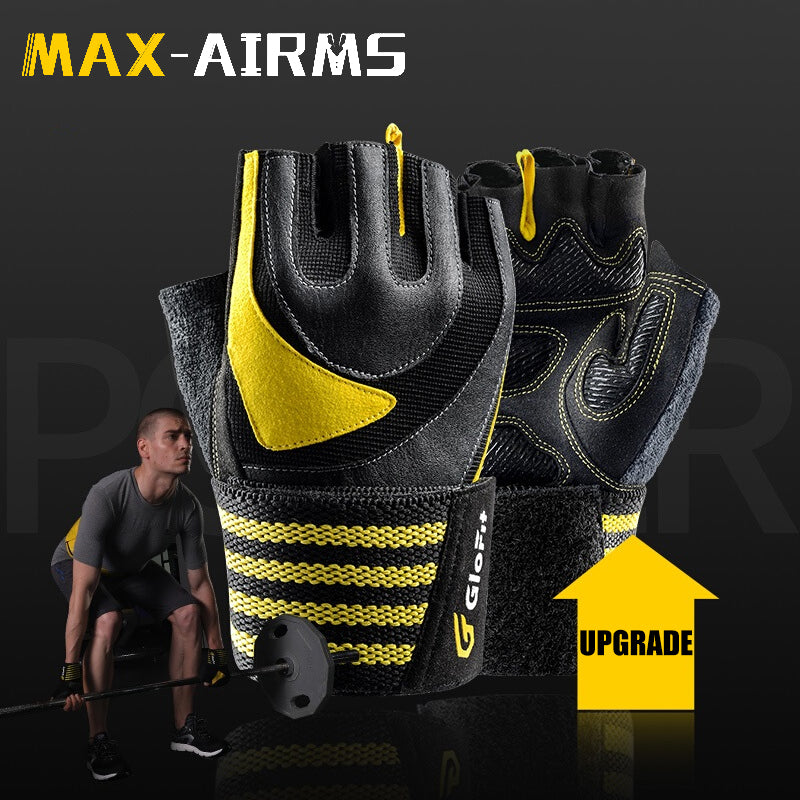 Maxairms 1 Pair Sports Gym Gloves Half Finger Breathable Weightlifting Fitness Gloves Dumbbell Weight lifting Gym Glove