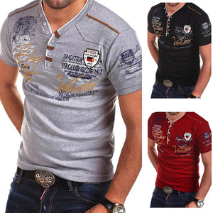 Zogaa 2019 Brand Clothing Solid Colors V Neck Men's T Shirt Men Fashion Tshirts Fitness Casual for Male Letters Printed Hip Hop