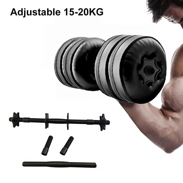 Water-Filled Adjustable Dumbbells Weight 20KG Environmental Training Arm Muscle Strength Training Fitness Dumbbell