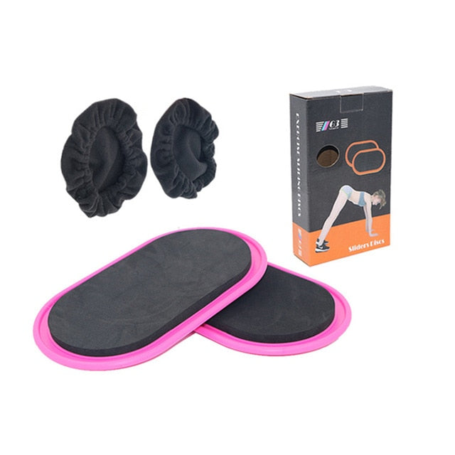 2PCS Gliding Tone Gliding Discs Slider Fitness Disc Exercise Sliding Plate For Yoga Gym Abdominal Core Training