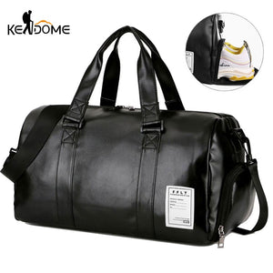 Gym Bag Leather Sports Bags Big Men Training Tas for Shoes Lady Fitness Yoga Travel Luggage Shoulder Black Sac De Sport XA512WD