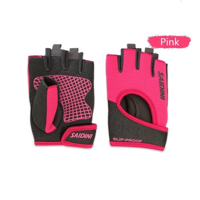 1 Pair Women Half Finger Weight Lifting Gloves Gym Fitness Sport Training Workout Wrist Gloves Weight Lifting Exercise Gloves