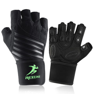 1 Pair Of Half Finger Gloves With Gym Fitness Wrist Support Unisex Workout Gloves Power Weight Protection Equipment