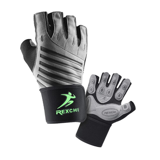 1 Pair Of Half Finger Gloves With Gym Fitness Wrist Support Unisex Workout Gloves Power Weight Protection Equipment