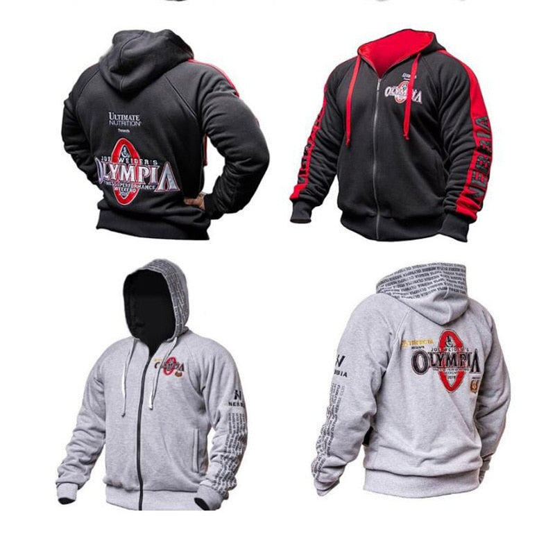 2019 Olympia Men's Gyms Hoodie Fitness Bodybuilding Sweatshirt Men's Fitness Jacket High Quality Cotton Hoodie Clothing