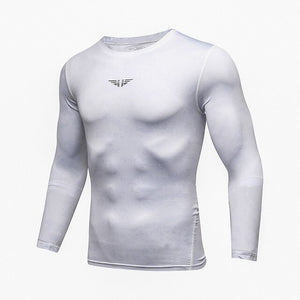 UABRAV Quick Dry Men's Compression Shirt Long Sleeves T-shirt Gym Fitness Running Sports Clothing Camouflage Crossfit Lycra Tops