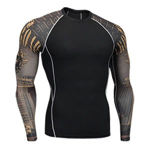 men's clothing compression men t-shirt + leggings rashgard kit long sleeves top for fitness man tracksuit thermal underwear base