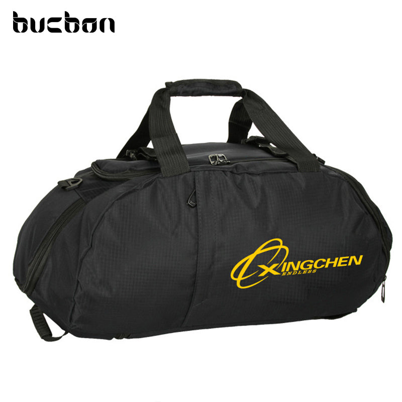 Bucbon Three-use Sports Bag Portable Shoulder Backpack Shoes Storage Men Women Training Fitness Gym Bag Travel Bagpack HAB071