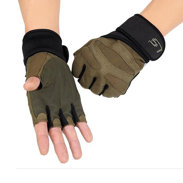 Gym Gloves Fitness Paintball Airsoft Outdoor Sports Combat Bicycle Fingerless Carbon Knuckle Half Finger Gloves Weight Lifting