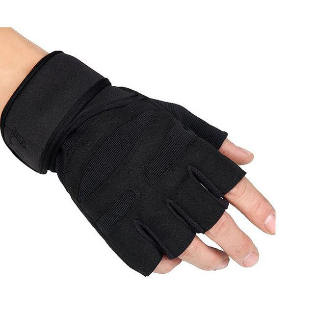 Gym Gloves Fitness Paintball Airsoft Outdoor Sports Combat Bicycle Fingerless Carbon Knuckle Half Finger Gloves Weight Lifting