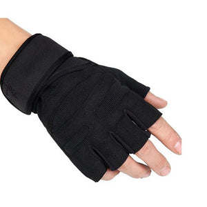 Gym Gloves Fitness Paintball Airsoft Outdoor Sports Combat Bicycle Fingerless Carbon Knuckle Half Finger Gloves Weight Lifting
